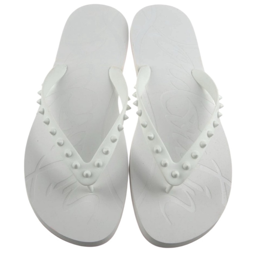 Christian Louboutin white stud spike white sandals - Picture 2 of 6